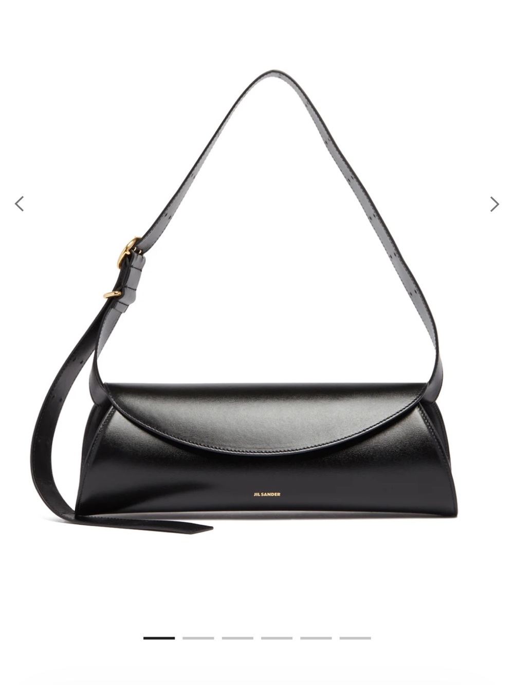 Jil Sander Cannolo Bag in black leather